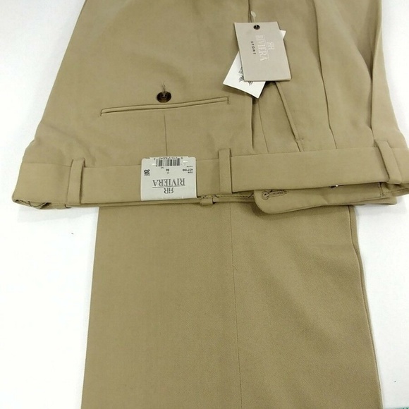 Riviera Sport Sir Gawain Mens Tan 50% Rayon Pants - Picture 8 of 8